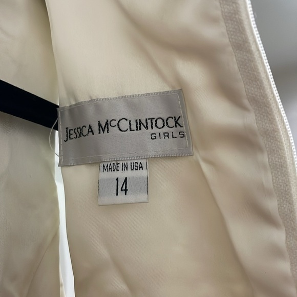 Jessica McClintock Girls Size 14 Beaded Floral
Gown Dress Ivory Gold - Picture 10 of 16